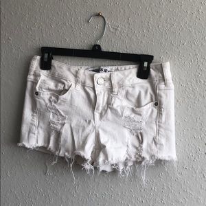 White denim shorts